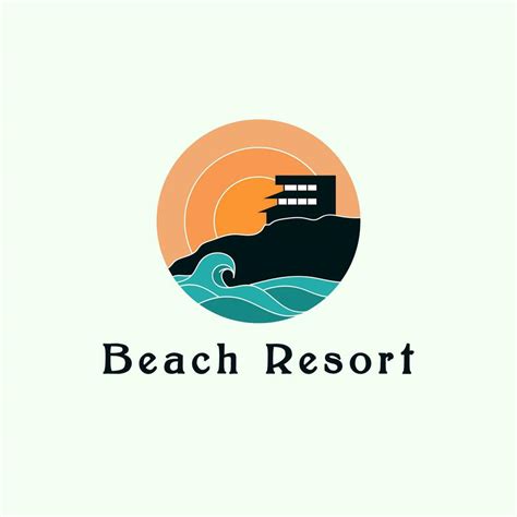 Modern beach resort logo illustration design 25458554 Vector Art at ...