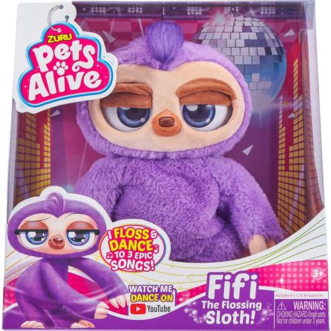 Zuru Pets Alive Fifi the Flossing Sloth Battery-Powered Robotic Toy | BIG W