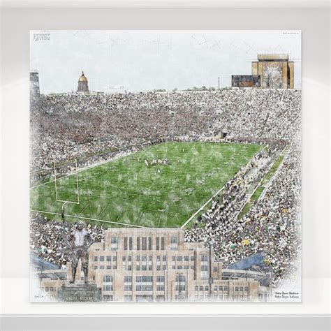 Notre Dame Stadium Print, Notre Dame Fighting Irish Football