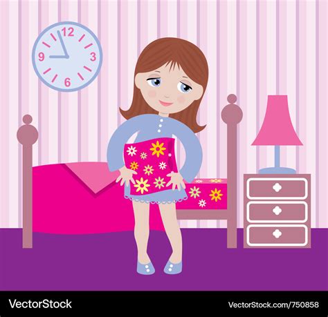 Sleepy girl to go to bed Royalty Free Vector Image