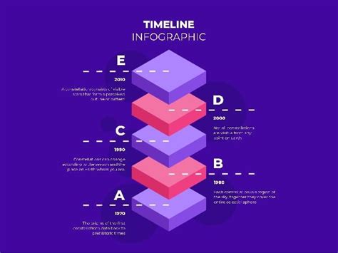 Free Purple Isometric Vertical Timeline template