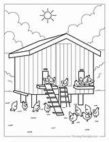 Chicken Coop Coloring Page sketch template