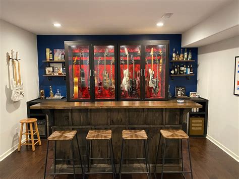 Man Cave Bar / Kitchen Island Bar Cabinet Furniture W/ Sliding Barn Doors / Country Furniture ...