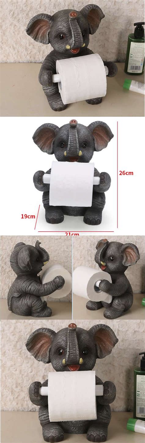 Resin Animal Elephant Toilet Paper Roll Holder Dispenser-- Elephant Animal Toilet Paper Roll ...