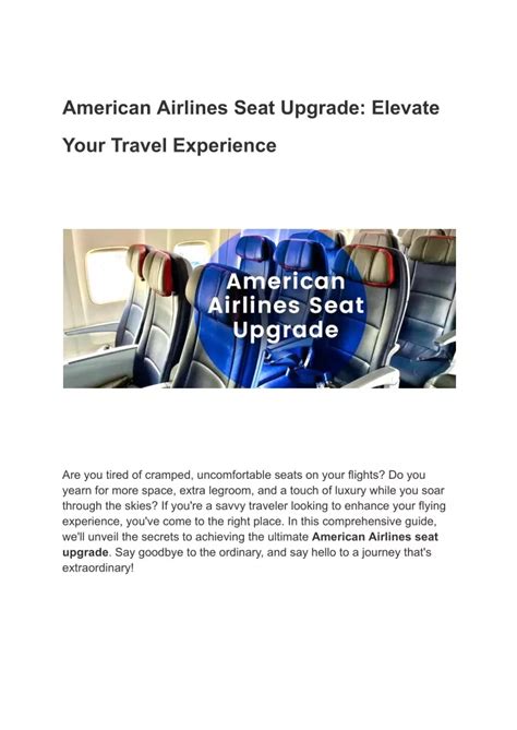 PPT - How do I upgrade seat in American Airlines ? PowerPoint ...