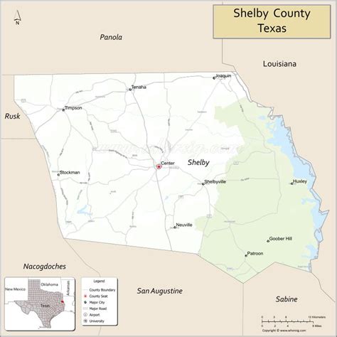 Map of Shelby County, Texas - Thong Thai Real