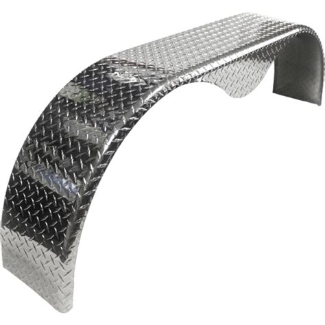 Aluminum Tandem Teardrop Fender 9"w x 68" ATP Checkerplate Alum - FAC968 - DL Parts for Trailers Inc