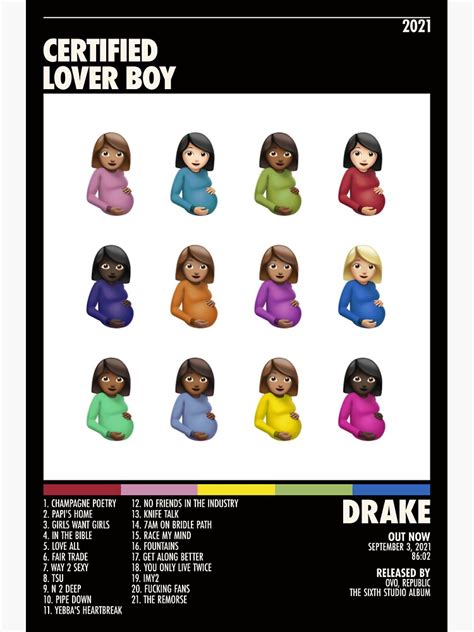 "Drake Certified Lover Boy Poster Poster" Sticker by rukibersshop | Redbubble