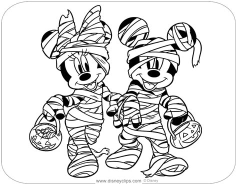 Mickey & Minnie Mouse Halloween Coloring Pages | Disney Halloween Fun