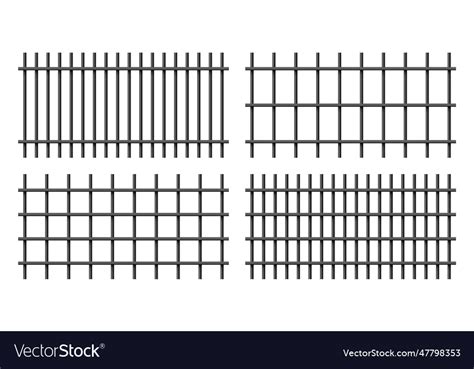 Realistic shiny metal prison bars isolated Vector Image