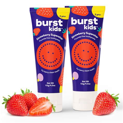 Buy BURSTkids Strawberry Kids Toothpaste Fluoride-Free - Great Tasting, Dye Free Baby, Toddler ...