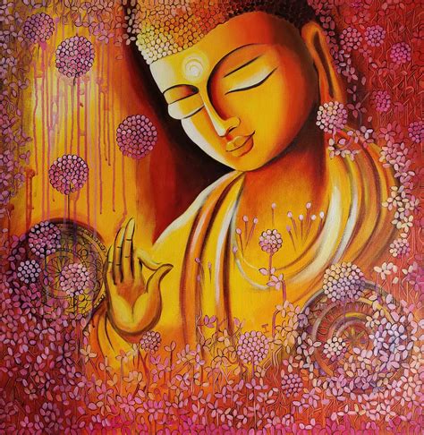 Artflute.com | Acrylic Painting by Nitu Chhajer | Emerging Buddha - 4