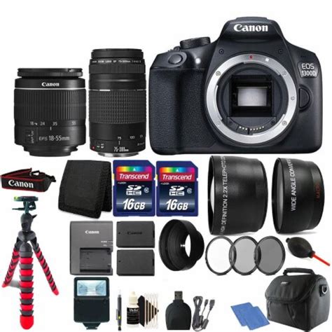 Canon Eos Rebel 1300d Dslr Camera With 18-55 & 75-300mm Lens + Two Battery Kit, 1 - Kroger