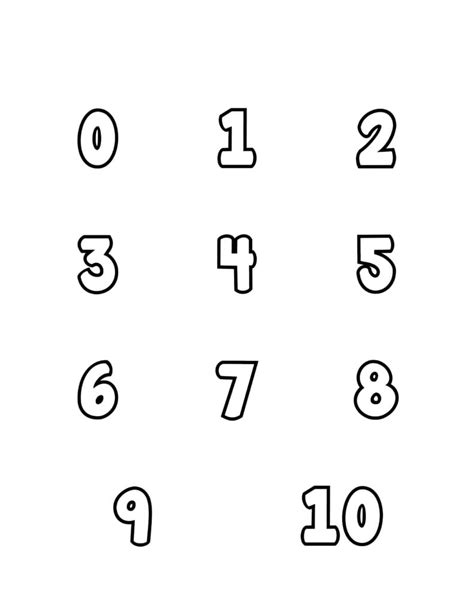 Free Printable Tracing Numbers: Bubble Numbers Set 0 to 10