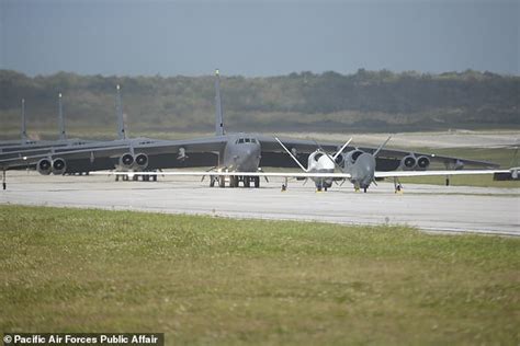 US puts on a show of force with 'elephant walk' of B-52 bombers in Guam | Daily Mail Online