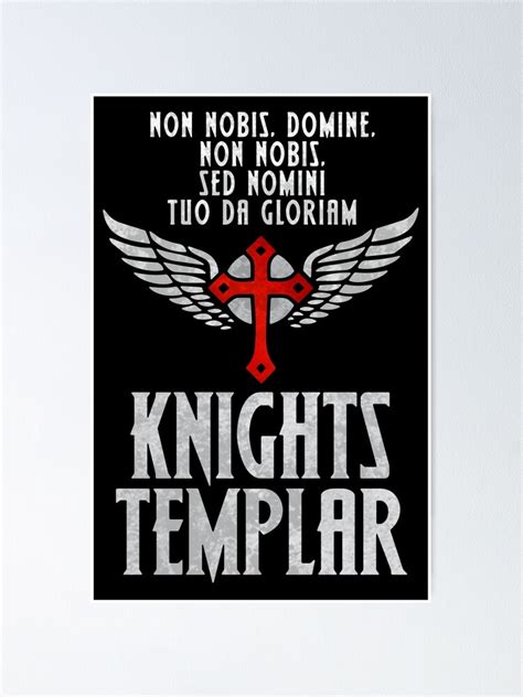 "Knights Templar MOTTO insignia / The crusader / Cross and wings vintage style" Poster for Sale ...