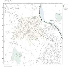 Amazon.com: ZIP Code Wall Map of Leesburg, VA ZIP Code Map Not ...