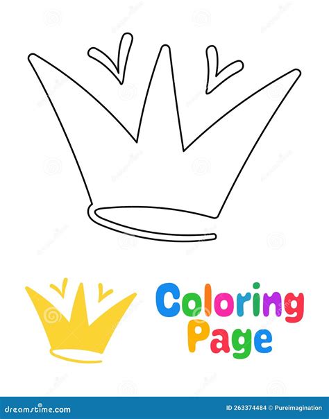 Coloring Page with Crown for Kids Stock Vector - Illustration of ...