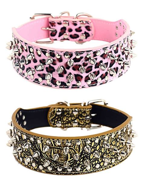 Large Dog Spiked Collars Manufacturers 2 Inches Width Collars | Collars, Large dogs, Leather collar