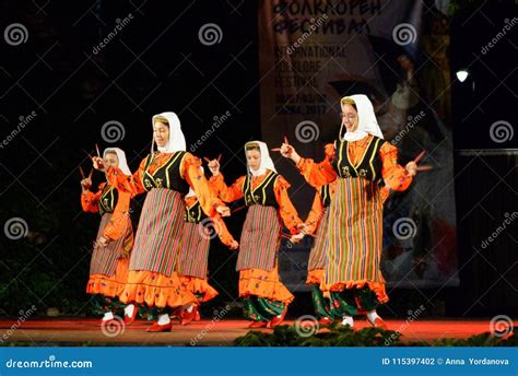 Turkish Women Dancing with Wooden Spoons at Folklore Festival Stage Editorial Photography ...