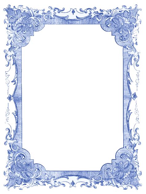 Vintage Blue Frames and Stars - Hanukkah - The Graphics Fairy