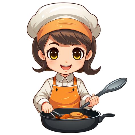 linda cocinero Cocinando comida clipart ilustración ai generativo ...