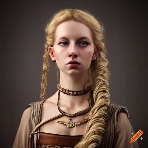 Realistic portrait of a medieval she-wizard on Craiyon