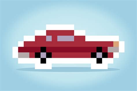 classic 8 bit car pixel art. Vector illustration of a car cross stitch pattern. 12664669 Vector ...