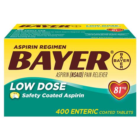 Bayer Low-Dose 81mg Aspirin Tablets, 400 ct. - Walmart.com - Walmart.com