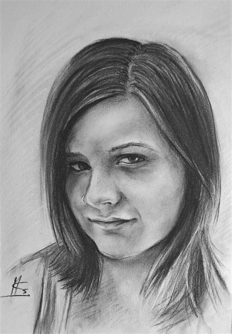 Custom Charcoal Portrait Charcoal Pencil Portrait From Photo | Etsy