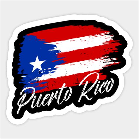 Puerto Rican Flag - Grunge design - white - Puerto Rico - Sticker | TeePublic