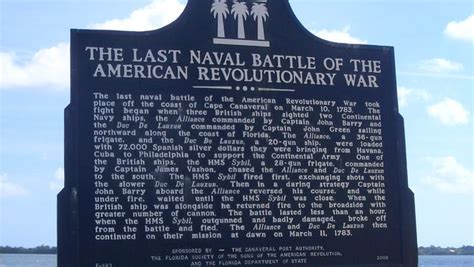 Ceremony marks Revolutionary War's last Naval battle near Cape Canaveral