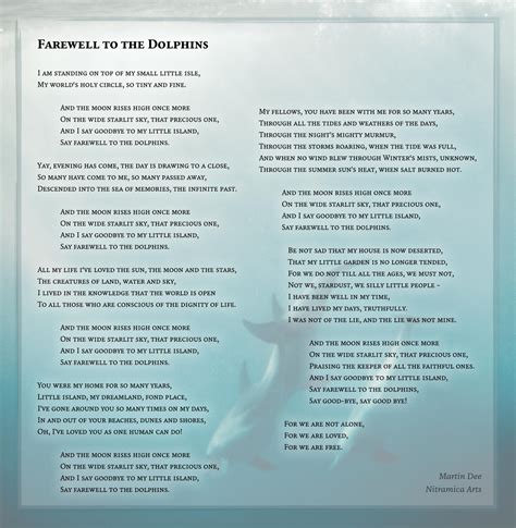 Farewell to the Dolphins - Poem by OfTheDunes on DeviantArt