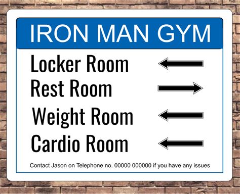 Gym Directional Location Sign