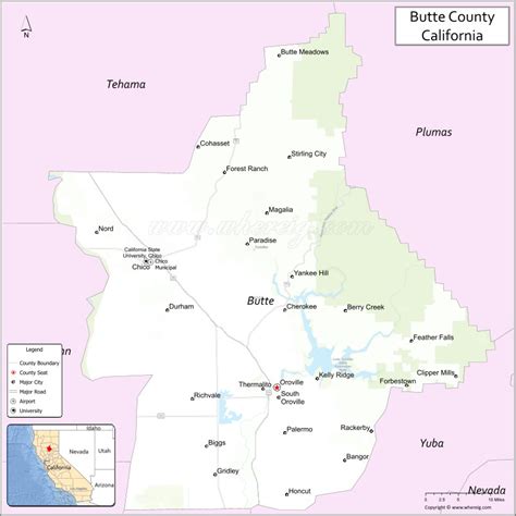 Map of Butte County, California - Thong Thai Real