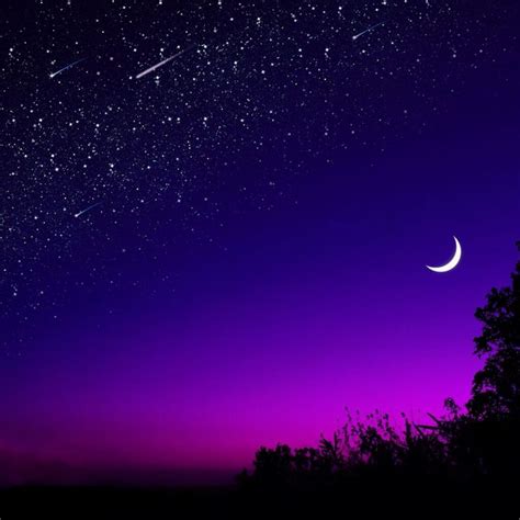 Beautiful Night Sky With Stars And Moon Wallpaper - FancyOdds ...