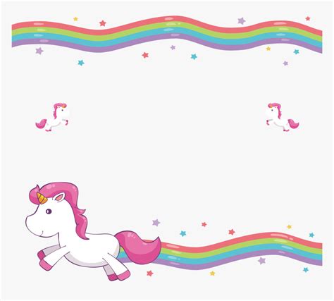 Clipart Rainbow Borders - Unicorn Frame Png, Transparent Png , Transparent Png Image - PNGitem