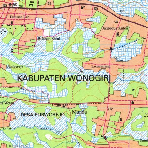 Wonogiri (1408-324) Map by Badan Informasi Geospasial | Avenza Maps