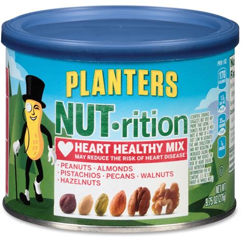 Kraft Planters Heart Healthy Mix Assorted Nuts 9.75oz. Green 05957 - Walmart.com - Walmart.com