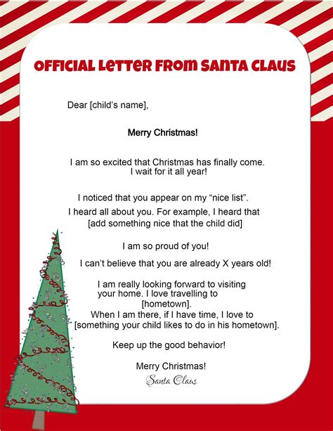 Free Printable Template Letter From Santa - Printable Templates