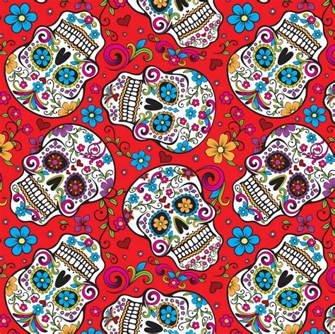 Day of the Dead Skull 2888 Red