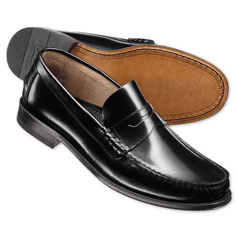 Black Hatton penny loafers | Charles Tyrwhitt, Jermyn Street, London | Leather shoes men, Black ...