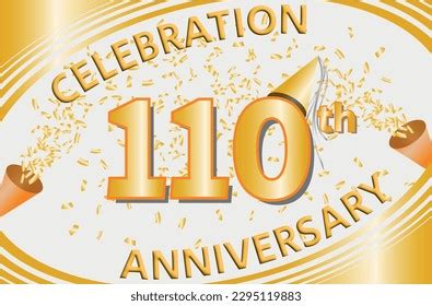 Celebration Anniversary 110 Years Golden Confetti Stock Vector (Royalty Free) 2295119883 ...