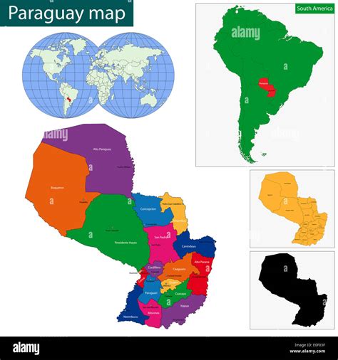 Paraguay map outline hi-res stock photography and images - Alamy