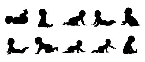 Baby Silhouette Vector Set 25383598 Vector Art at Vecteezy