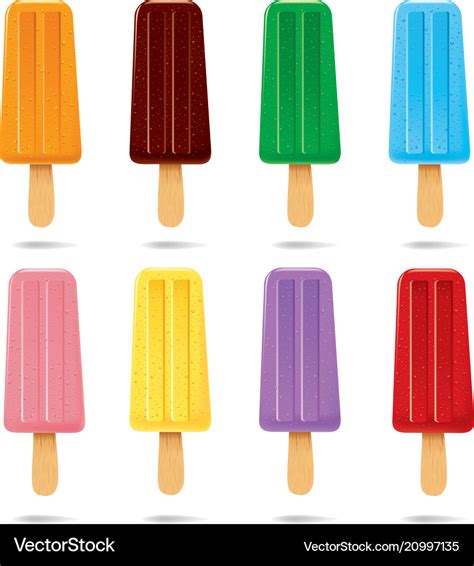 Multicolor ice cream popsicle Royalty Free Vector Image