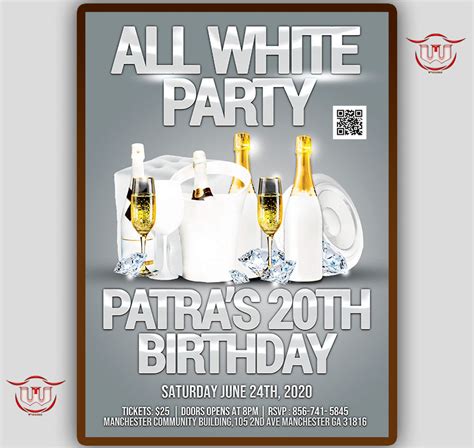 All White Party Invitation Flyer White Flyer White Birthday | Etsy