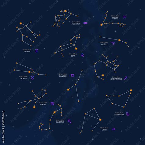 zodiac horoscope stars constellation space symbol, mystic astrology ...