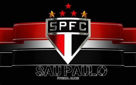 Download Sao Paulo FC Logo With Ribbons Wallpaper | Wallpapers.com