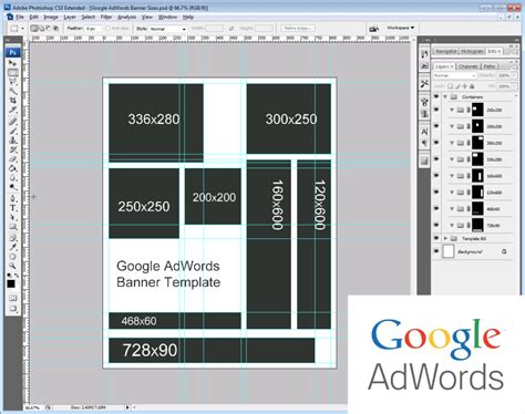 Google AdWords Remarketing Banner Size Template - Rise of the Web